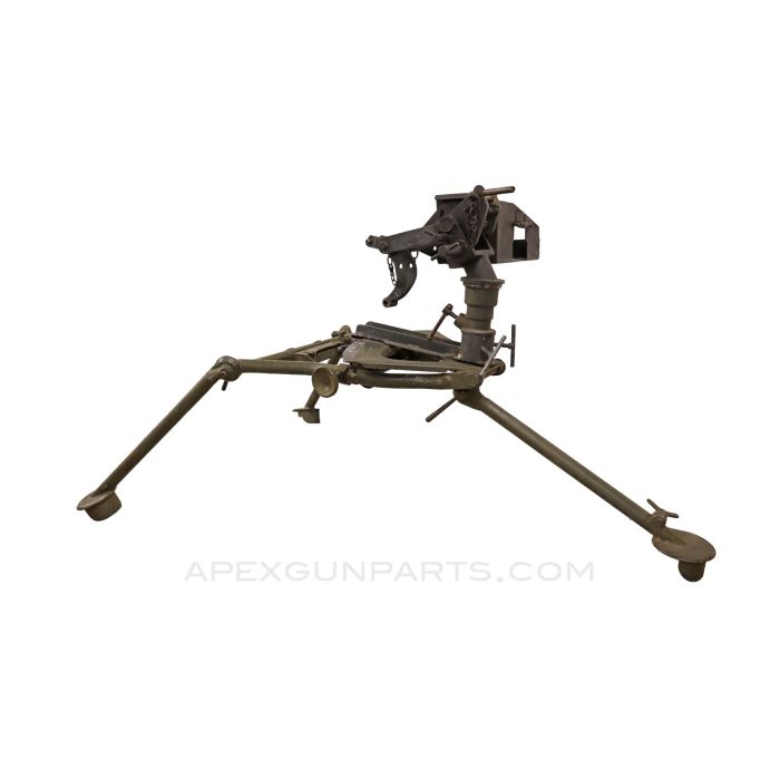 MAG58 / M240 Steel Tripod w/Custom Adapter for Socket, Browning .30cal / .50cal Israeli Combo Cradle w/Can Holder  *Good*  