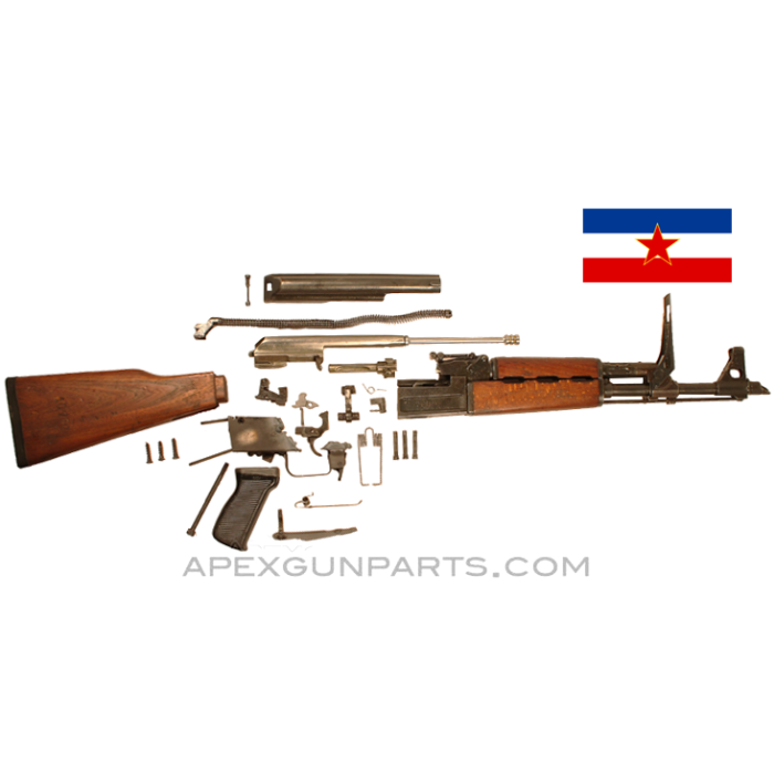 Yugoslavian M64 Milled Parts Kit, Fixed Stock with Original Barrel, Partial Scope Mount, 7.62X39, *Good* 