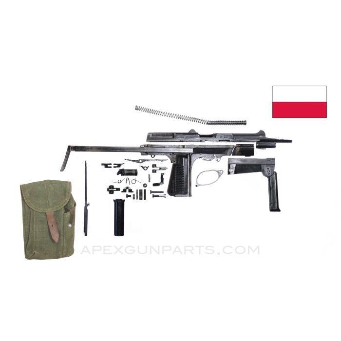 PM-63 RAK SMG Parts Kit, Matching Numbers, w/ Pouch, Polish, 9X18 Makarov *Very Good* 