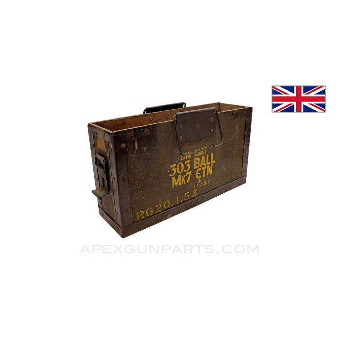 British .303 Ammo Box, No Lid, Wood *Good*