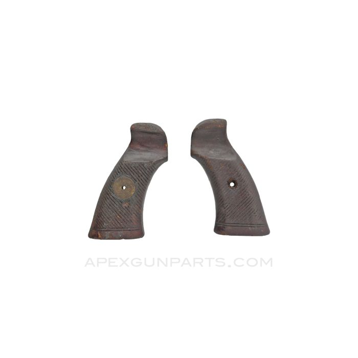 Enfield #2 Mk I Grips, Walnut, with Brass Disc *Good*