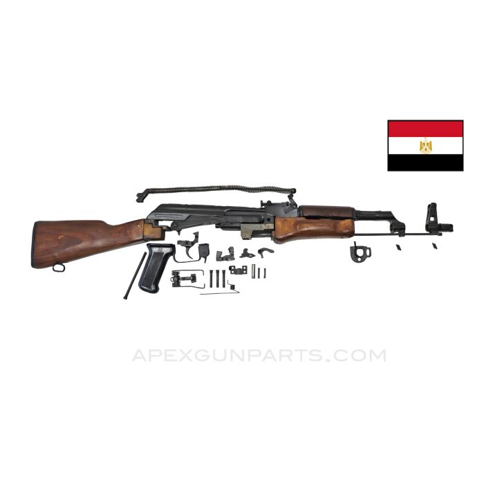 Egyptian AKM Parts Set, Laminated Wood Furniture, Separation in Lower Handguard, Black 7.62X39 *Very Good* 