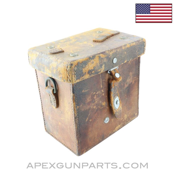 U.S. M13 Leather Carrying Case for M1 Telescopic Sight, No Shoulder Strap, Torn Carry and Closure Strap, D29378 *Good* 