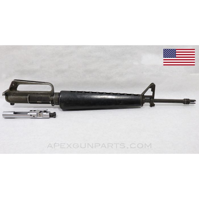 Colt 601 M16 Upper Assembly, 20" Barrel, w/ Early Slick Side Chrome Bolt Carrier Assembly, Duckbill Flash Hider *Good* 