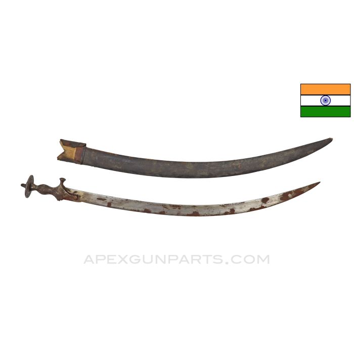 18th Century Indian Talwar Battle Sword & Scabbard *Fair Condition / Heavy Use*
