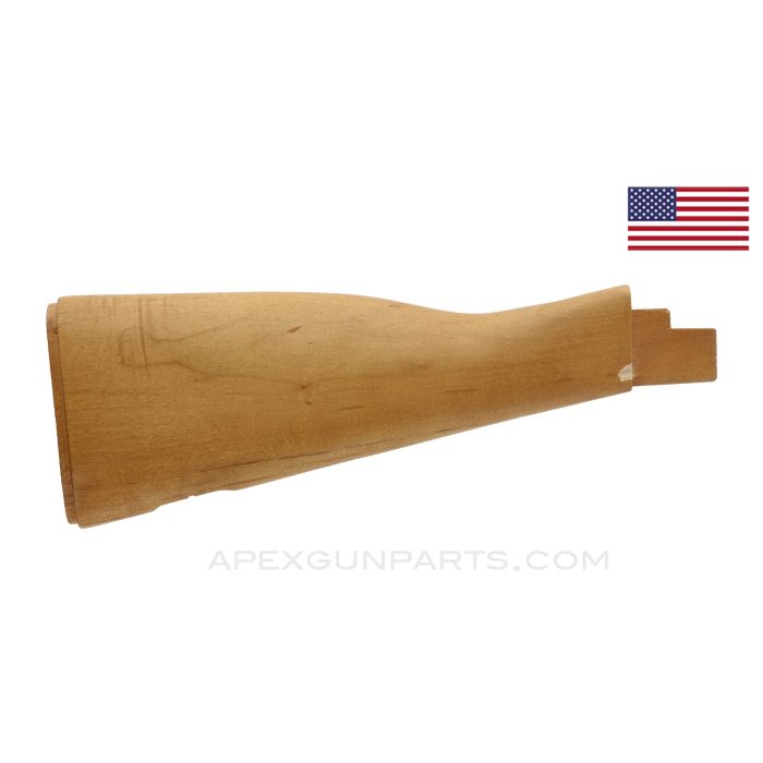 AK-47 / AKM Basswood Buttstock, No Hardware, US Made 922(r) Compliant, NATO Length, Blemished *NOS* 