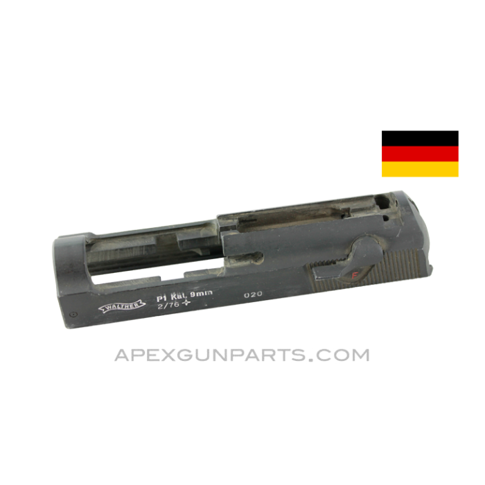Walther P1 / P38 Pistol Slide, Partially Stripped, With Safety, 9mm, Part #8 *Good*
