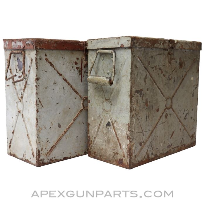 WWII Hotchkiss M1929 / Mle 1930 13.2X96mm Heavy Machine Gun Magazine Transit Chest, Steel *Fair / Rusty*