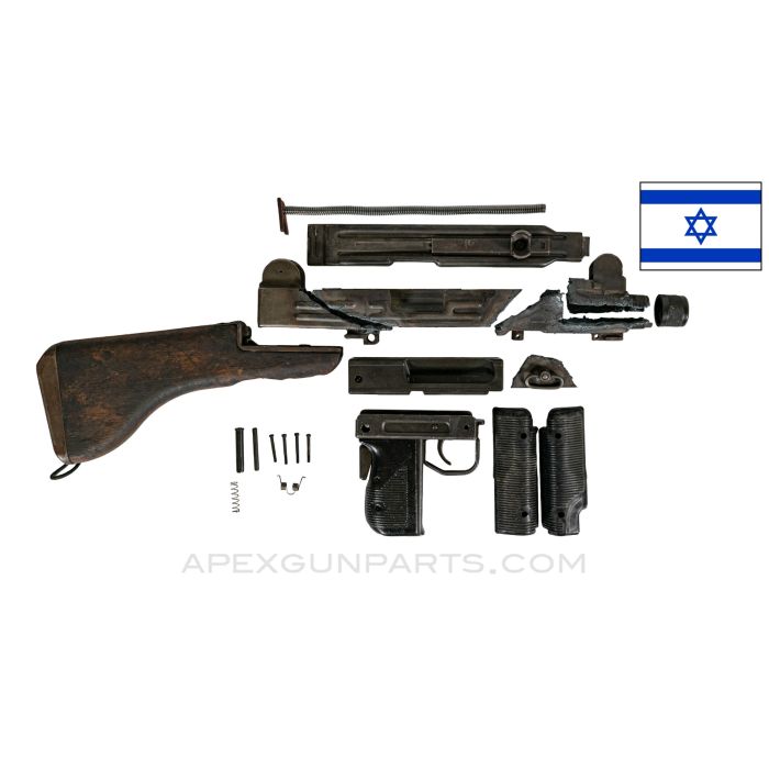 UZI Parts Kit w/ Cut Receiver, No Sear , Wood Stock, 9X19 *Good* 
