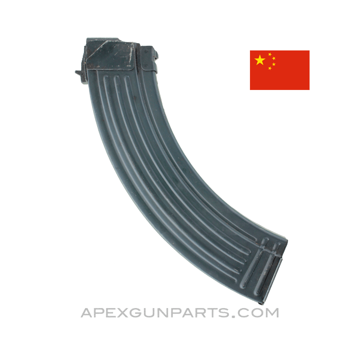 AK-47 Magazine, 40rd "Flatback" Steel, 7.62x39, Chinese, Blued, *Good*