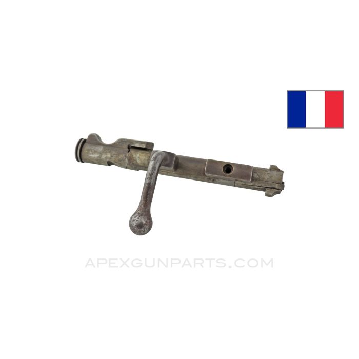 French Berthier Carbine Bolt Assembly, Turned Down Handle, No Bolt Head Screw, 8mm Lebel *Good*