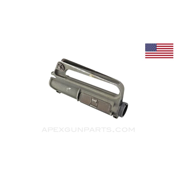 Colt M16 Early Upper Receiver with Ejection Port Cover and Rear Sight, No Forward Assist, Grey Finish *Good* 