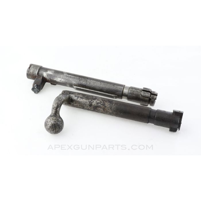 Mauser 98 Project Bolt Set, Stripped, One Bolt Handle Removed *AS IS*