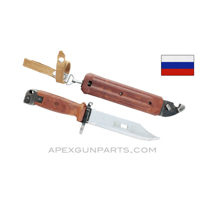 Russian AK-47 Bayonet and Scabbard, Type 3, Izhevsk, *Fair* 
