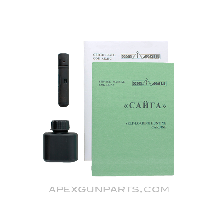 Saiga AK-47 Cleaning Set, w/ Oil Bottle and Service Manual, Russian, *Excellent*