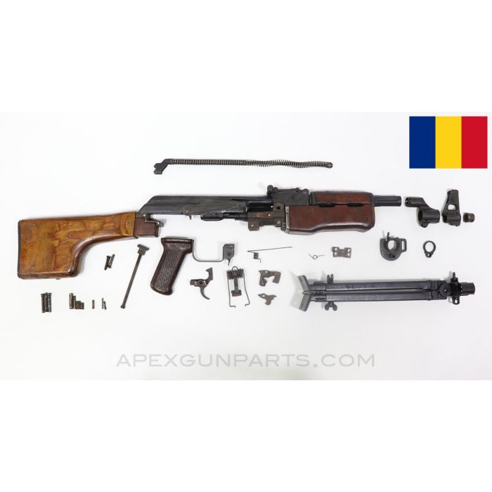 Romanian RPK Parts Kit, w/ Type 1 Adjustable Bipod, Club Stock, Matching (4 Parts), 7.62x39 *Good*