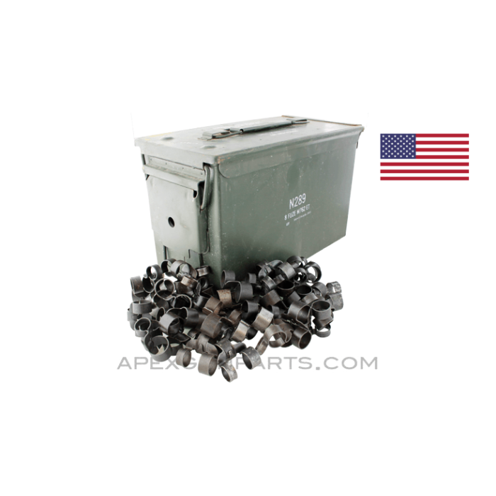 100 .50 Cal. M9 Links in USGI M2A1 Steel Ammo Can, *Good* 