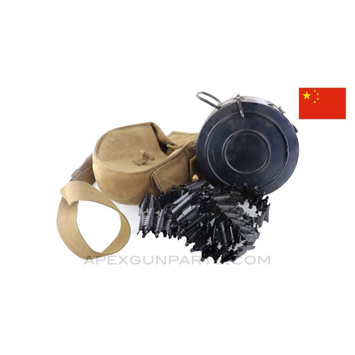 Chinese RPD Drum Magazine with 100rd Belt and Pouch, 7.62X39 *Good* 