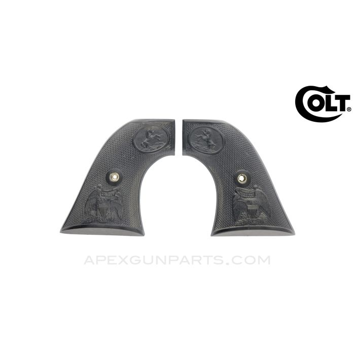 Colt Single Action Grip Set, Double Eagle, Black Plastic *New*