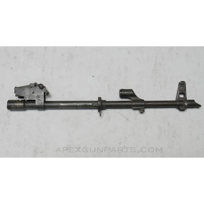 Romanian AK-47 / AKM Barrel Assembly, 16", Chrome Lined, Cold Hammer Forged, Slant Brake, Weld Slag & bends on FSB *Fair* 