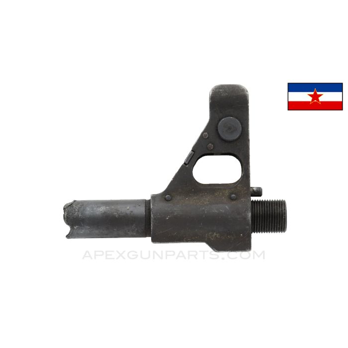 Yugoslavian M64 Front Sight Assembly w/ Night Sight on a Barrel Section *Good*