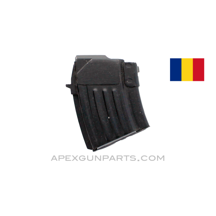 AK-47 Magazine, 5rd Steel Double Stack, Romanian, Blued, 7.62X39, *Very Good*