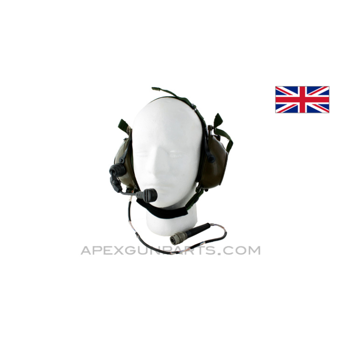 Racal Clansman Lightweight Headset & Mic, OD Green, *Good* 
