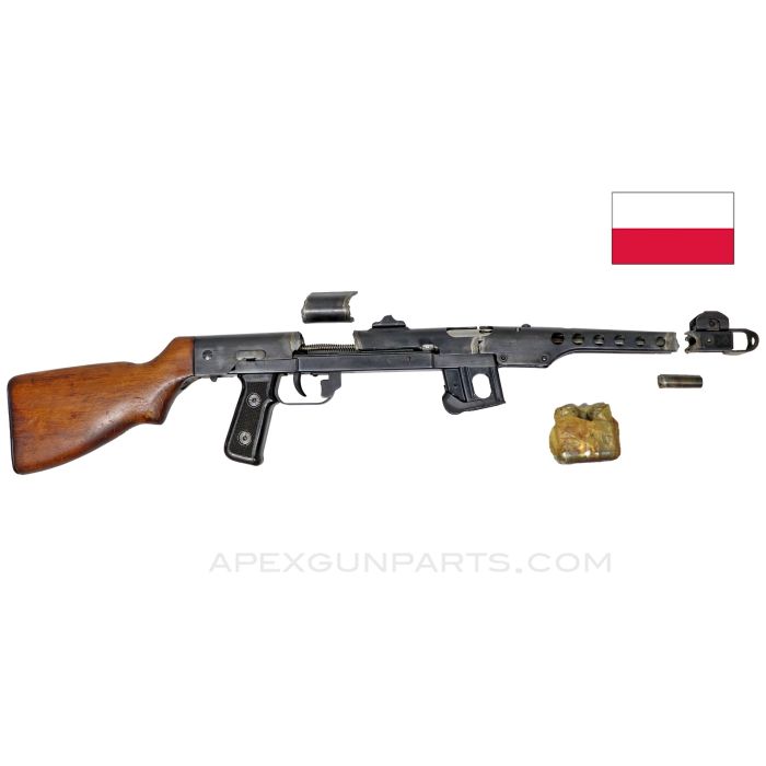 PPs-43/52 Parts Kit with Trunnion and Wood Stock, Type 2 Demil, Polish, 7.62X25 *Very Good* 