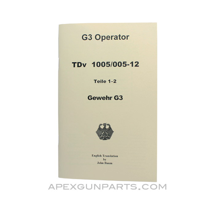 G3 Operator's Manual, Parts 1 & 2, Translated From Original 1971 Issue, Paperback, *NEW*