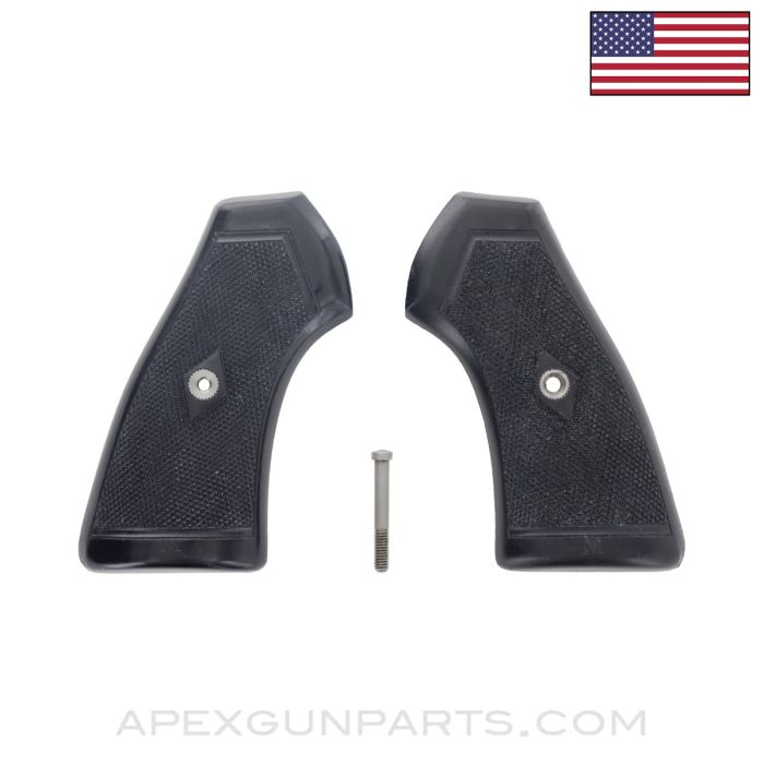 Webley MKVI Service Revolver Grips, w/ Screw, .455, *New Manufactured*