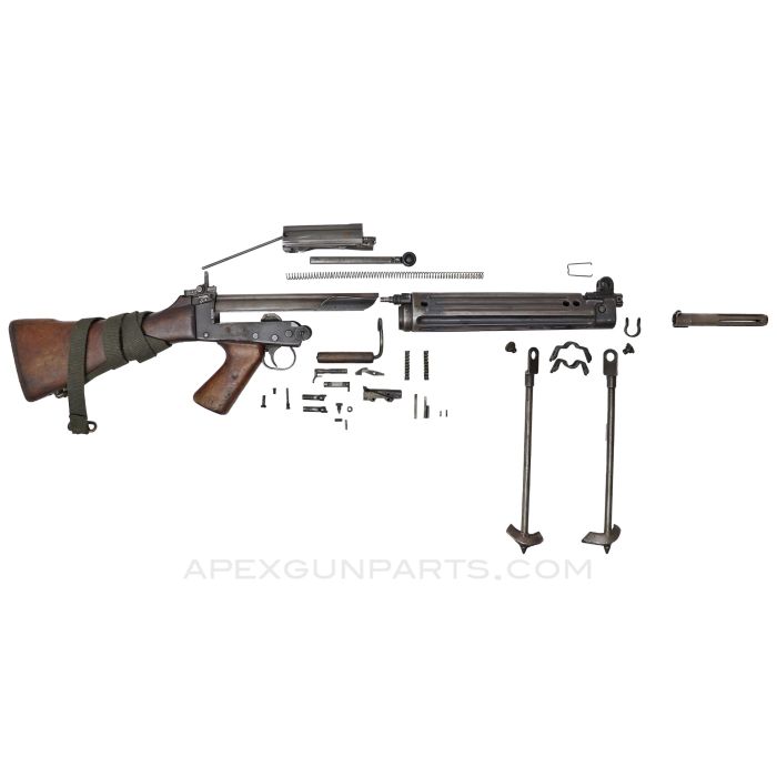 BGS FAL Parts Kit with Type A Wood Stock & Bipod, Correct Handguards, Matching, 7.62X51 *Good* 