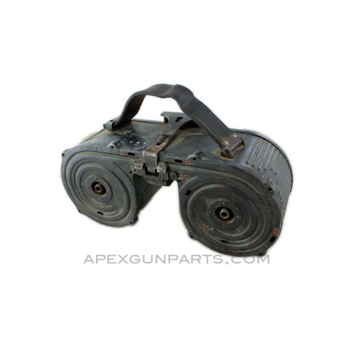 Japanese Type 98 / MG-15 Doppel Trommel Saddle Drum, 75rd, German Made, With Latch, 8mm *Very Good* 