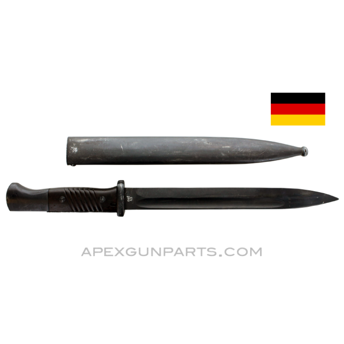 German WWII K98 Mauser Bayonet w/ Bakelite Grips and Scabbard, *Very Good* 
