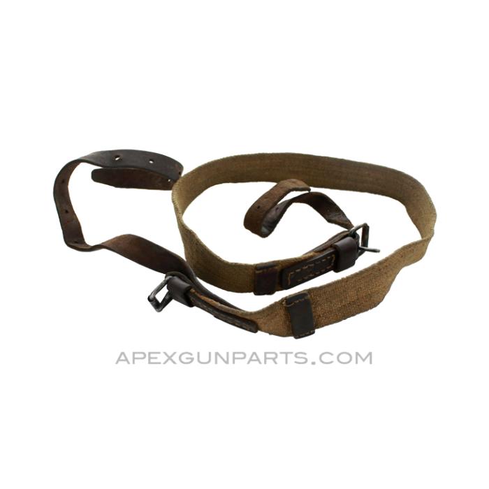 PPSh-41 / PPS-43 Sling, Canvas with Leather Ends, *Fair*, Sold *As Is* 