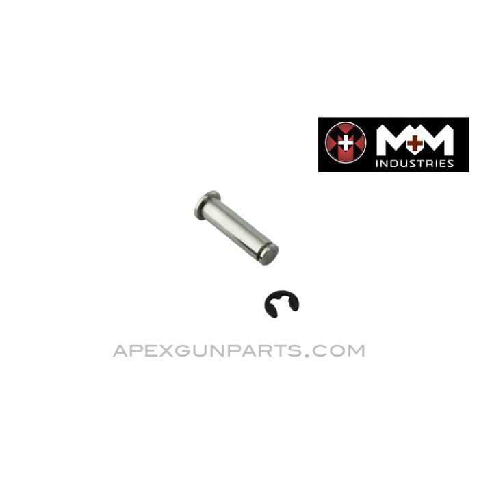 AK-47 / AK-74 Rivetless Magazine Release Axis Pin & E-clip, Stainless Steel, US Made by M+M, *NEW* 