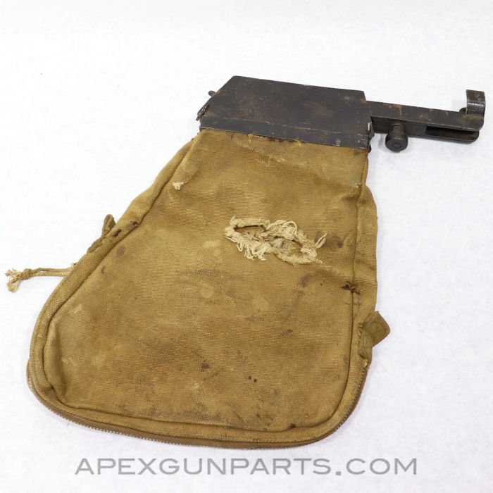 BREN Gun Spent Brass Catcher PROJECT, Metal Frame, Torn Canvas, Bad Zipper *Fair* 