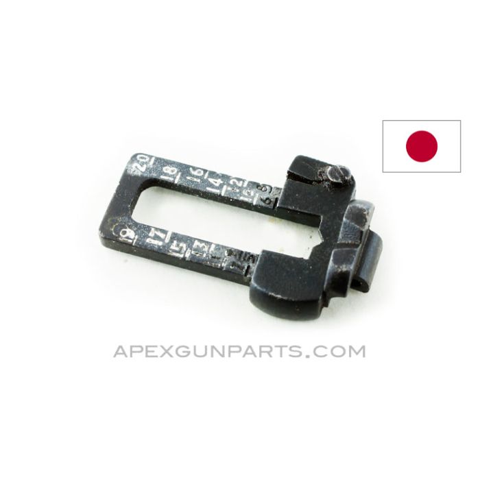 Japanese Type 38 Carbine Rear Sight Leaf & Slide Assembly *Good*
