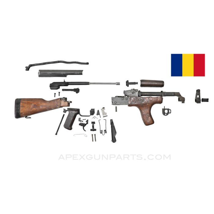 Romanian M63 AKM Parts Kit, Laminated Wood Stock & Forward Grip, 7.62X39 *Very Good* 