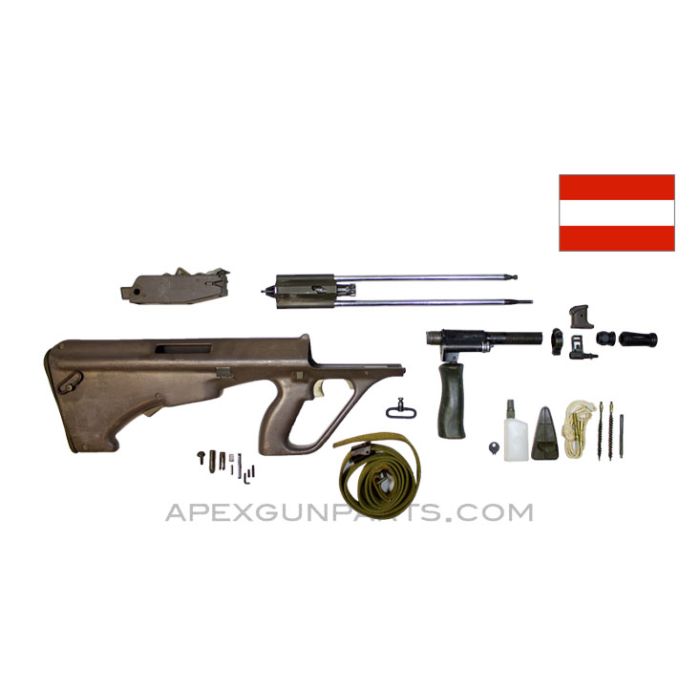 STEYR AUG Parts Kit w/Accessories, Austrian, Green Polymer, 5.56x45 NATO, *Good* 