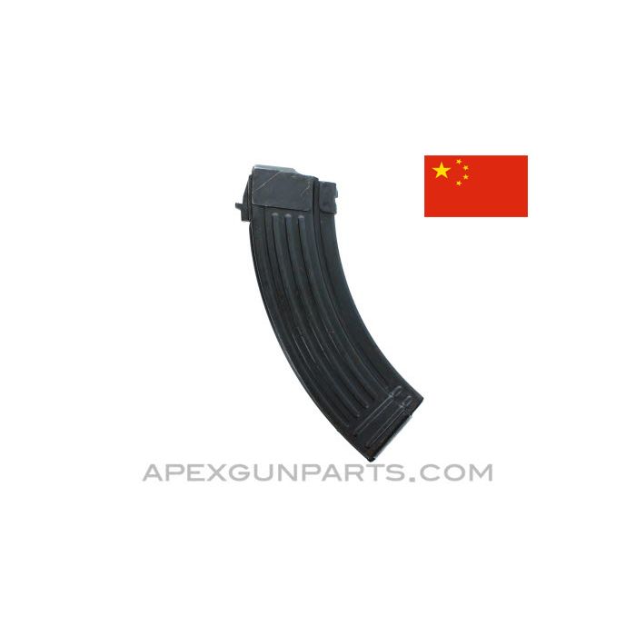 AK-47 Magazine, 30rd "Flatback" Steel, 7.62x39, Chinese, Blued, *Very Good* 
