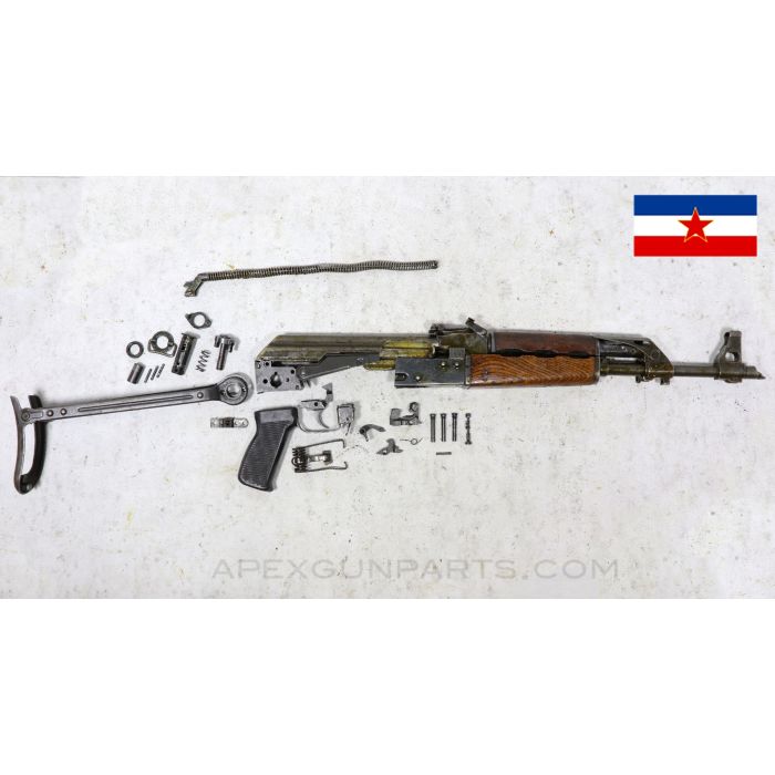 Yugoslavian M70AB1 Underfolder Kit w/Original Barrel, Flat Trunnion, Clipped Grenade Sights, Matching, 7.62X39 *Fair* 