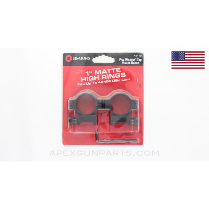 Simmons Scope Mount, 1" Black, 49172 *NEW*