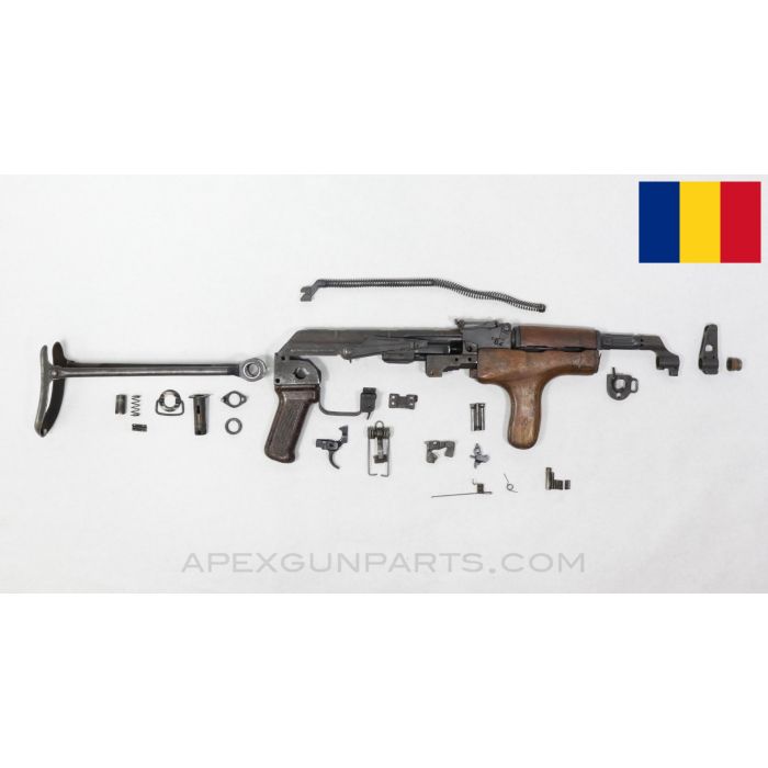 Romanian M65 AK-47 Underfolder Parts Kit, Reverse Wood Foregrip, Non-Matching, 7.62x39 *Good*