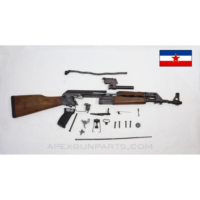 Yugoslavian M70B Fixed Stock Parts Set, Milled, Partially Matching, Demilled Barrel, 7.62x39, *Excellent*