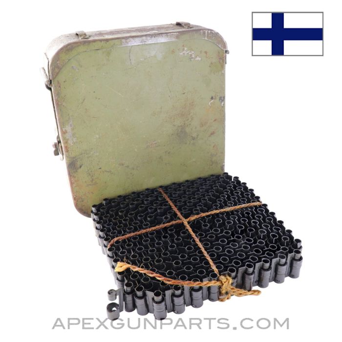Finnish Maxim M1910 Ammo Can, w/200rd Belt, Missing Carry Strap, 7.62X54r *Good/Rusty* 