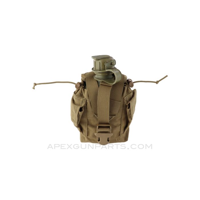 USMC Canteen Pouch Tan with 1 Quart Canteen, Coyote Brown, *Very Good*