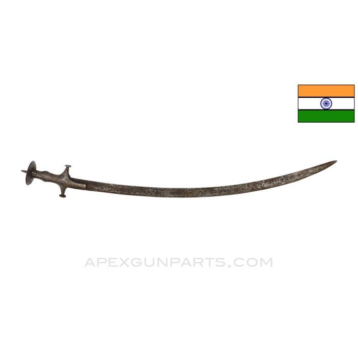 Indian Talwar Sword, No Scabbard, *Poor Condition / Heavy Use*