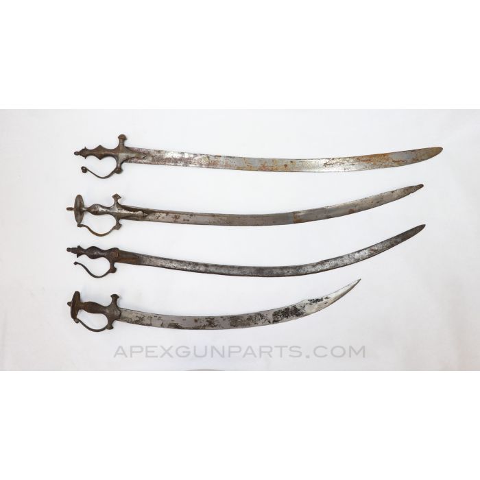 18th Century Indian Talwar Battle Swords, Variety of Lengths *Fair Condition / Heavy Use*