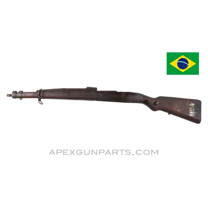 Brazilian 1908 / 34 Carbine Stock Assembly, With Upper Handguard *Good* 