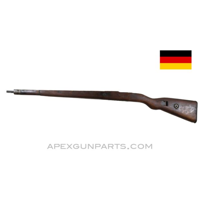 98K Mauser Stock Assembly, Flat Buttplate, Laminated Wood, Repaired *Good*